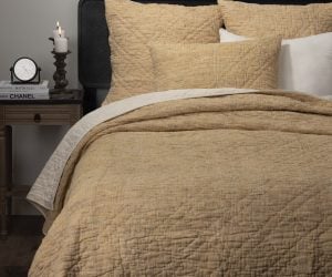 Amity home adley quilt in champagne   crinkled texture