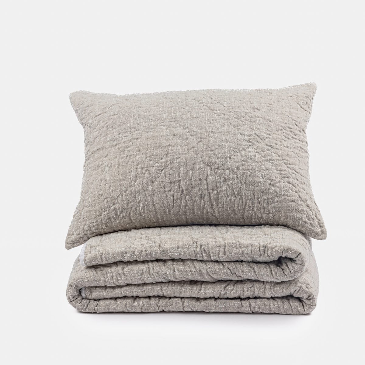 Amity home adley quilt in nickle   crinkled quilted texture