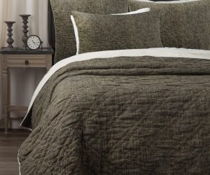 Amity home adley quilt in granite   textured slub weave