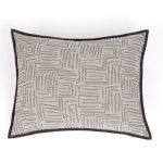 Amity home aubrey sham in charcoal   geometric maze pattern