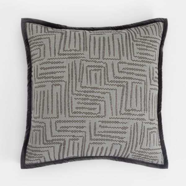 Amity home aubrey sham in charcoal euro   geometric pattern