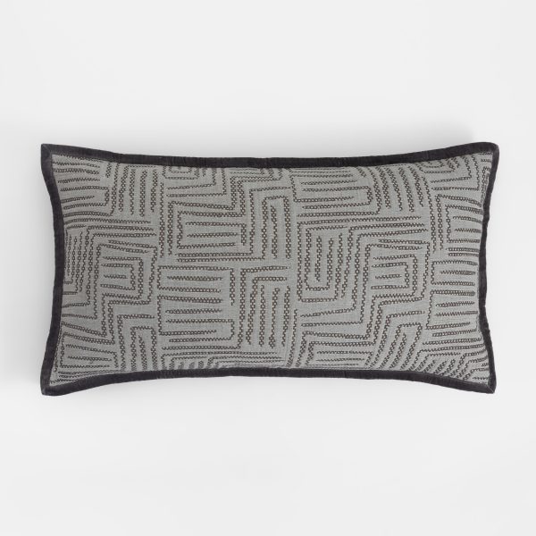 Amity home aubrey sham in charcoal   geometric stitched pattern