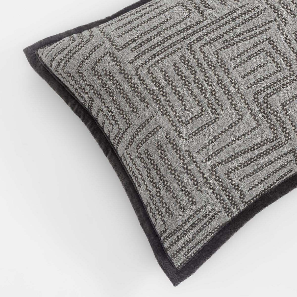 Amity home aubrey coverlet in charcoal   geometric woven pattern