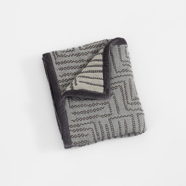 Amity home aubrey coverlet in charcoal   geometric woven pattern