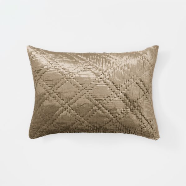 Amity home lowe sham in almond   diamond quilted velvet texture