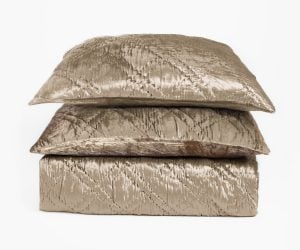 Amity home lowe quilt in almond   diamond quilted velvet