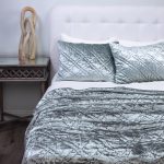 Amity home lowe quilt in celadon   crushed velvet texture