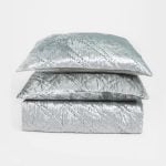 Amity home lowe quilt in celadon   crushed velvet texture