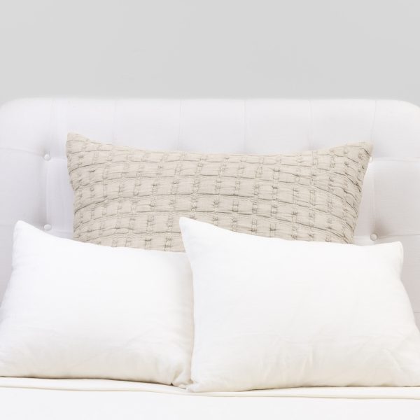 Amity Home Claudia Sham in Wheat - Ruched Grid Design