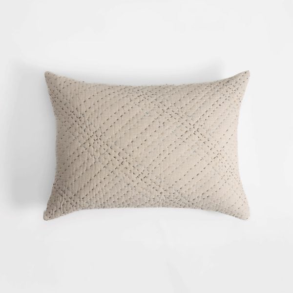 Amity home mendel sham in earth   hand stitched texture