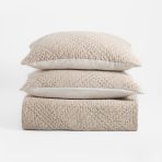 Amity home mendel quilt in earth   textured kantha stitching