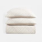 Amity home mendel quilt in earth   dash stitched texture