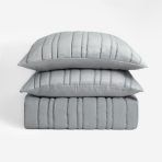 Amity home emery quilt in stone   vertical channel stitching