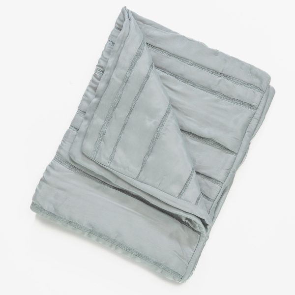 Amity home emery quilt in stone   channel stitched design