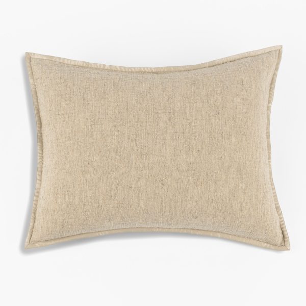 Amity Home Basey Sham in Natural - Textured Weave with Satin Trim