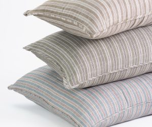 Amity home mallory lumbar pillow in mushroom   striped pattern
