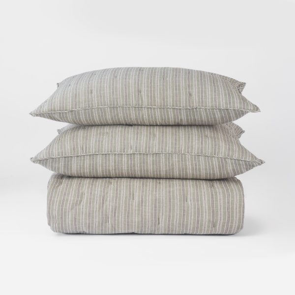 Amity Home Mallory Quilt in Laurel - Striped Quilted Texture