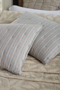 Amity home mallory quilt in mineral   geometric quilted pattern