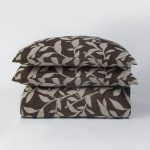Amity home virginia coverlet in bronze   woven leaf pattern
