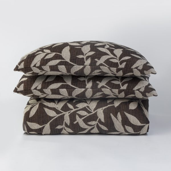 Amity Home Virginia Coverlet in Bronze - Woven Leaf Pattern