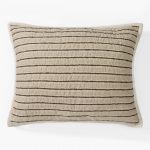 Amity home bonita sham in tobacco dutch euro   horizontal textured stripes