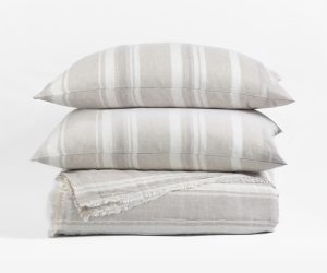 Amity home hopkins coverlet in limestone   fringed edge