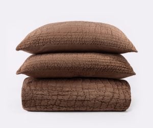 Amity home aurora quilt in copper   crinkled texture