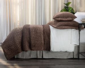 Amity home aurora quilt in copper   textured quilted design