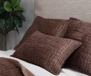 Amity home aurora quilt in copper   diamond quilted velvet