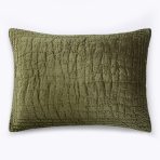 Amity home aurora sham in cypress   crinkled quilted velvet texture