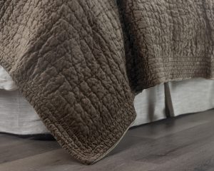Amity home aurora quilt in tobacco   diamond quilted texture