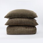 Amity home aurora quilt in tobacco   smocked texture