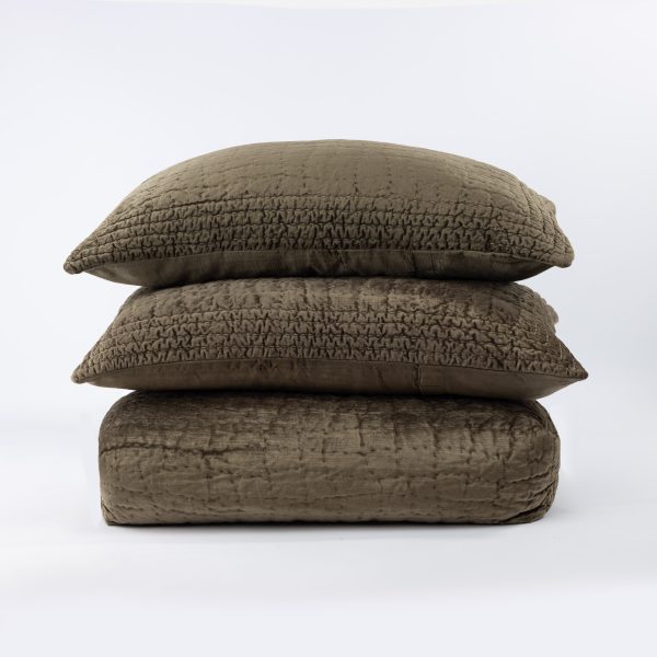 Amity Home Aurora Quilt in Tobacco - Smocked Texture