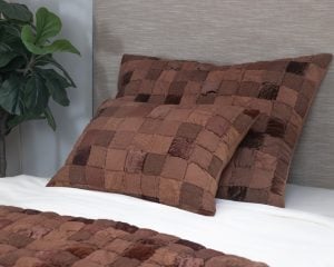 Amity home kai quilt in copper   patchwork design