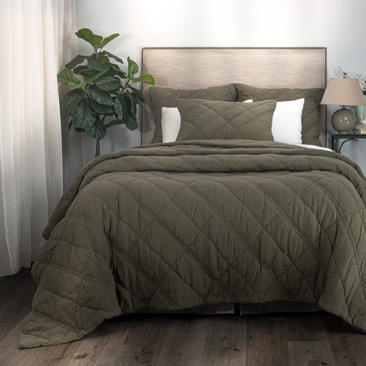Amity home bleeker quilt in laurel   diamond quilted texture