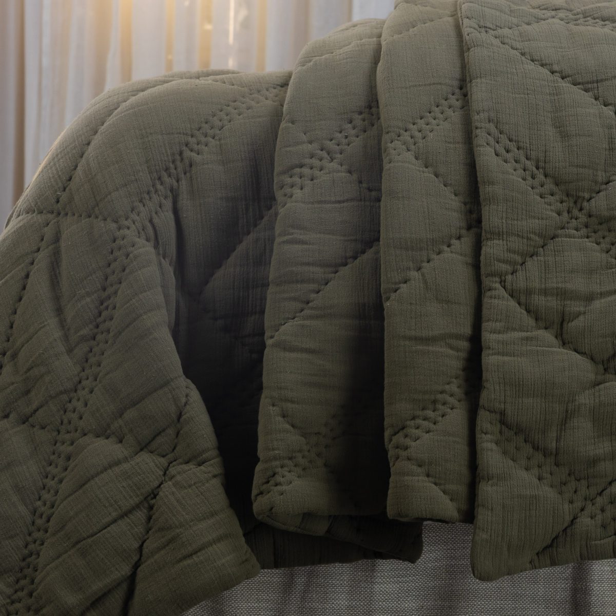 Amity home bleeker quilt in laurel   crinkled diamond quilting