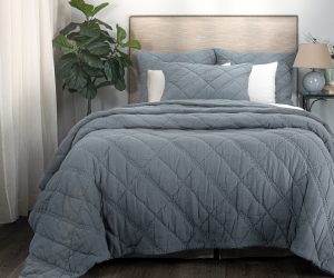 Amity home bleeker quilt in mineral   textured diamond quilt pattern