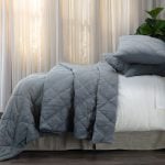 Amity home bleeker quilt in mineral   diamond quilted texture