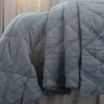 Amity home bleeker quilt in mineral   diamond stitched