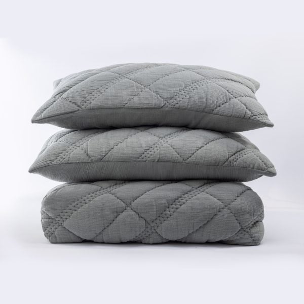 Amity Home Bleeker Quilt in Mineral - Diamond Quilted Texture