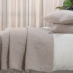 Amity home davina quilt in natural   botanical quilted pattern