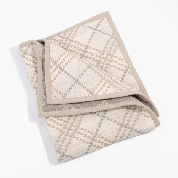Amity home ernest coverlet in chestnut   woven zig zag pattern