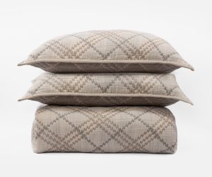 Amity home ernest coverlet in chestnut   textured wavy diamond pattern