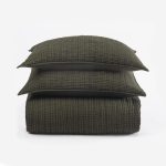 Amity home zane quilt in cypress   gingham quilted texture