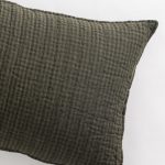 Amity home zane sham body pillow in cypress   crinkled quilted gingham