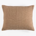 Amity home garrett sham in saddle   houndstooth channel quilt