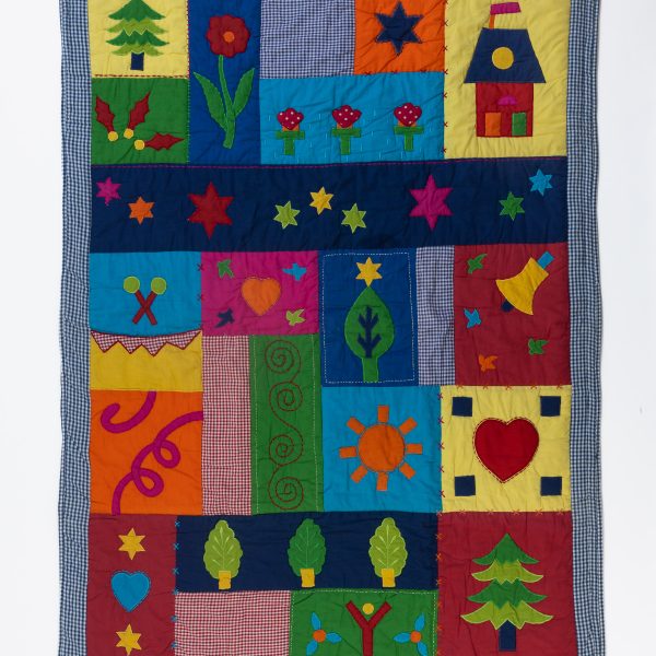 Amity Home Farmyard Baby Quilt in Multi-colored Patchwork - Appliquéd Whimsical Designs