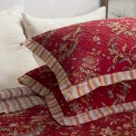 Amity home regina quilt in red   quilted floral design