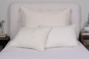 Amity home ruched sham dutch euro in ivory   elegant ruched texture