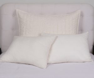 Amity home ruched sham dutch euro in ivory   elegant ruched texture